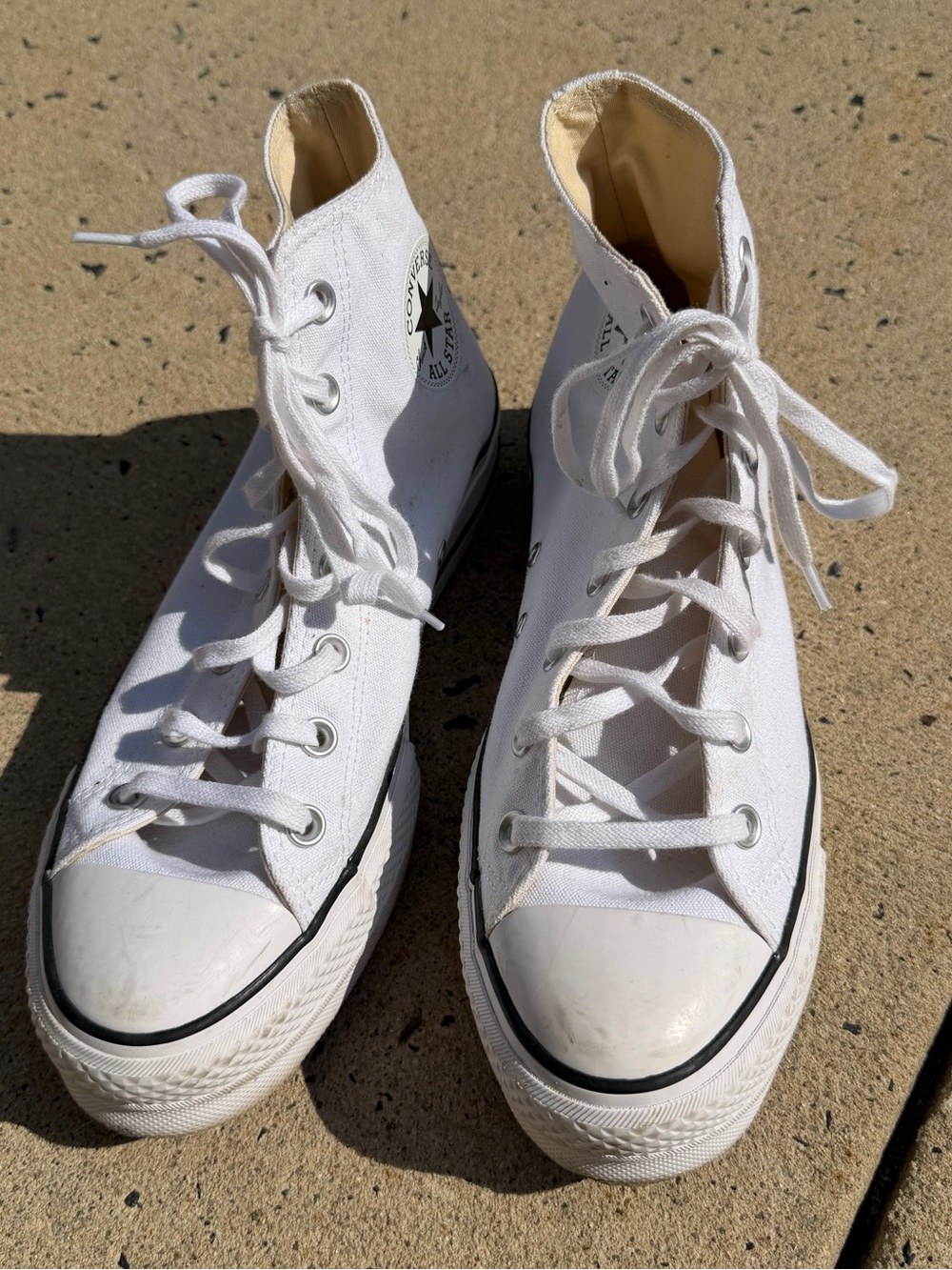 Women’s Converse White High Top Platform Canvas Sneakers